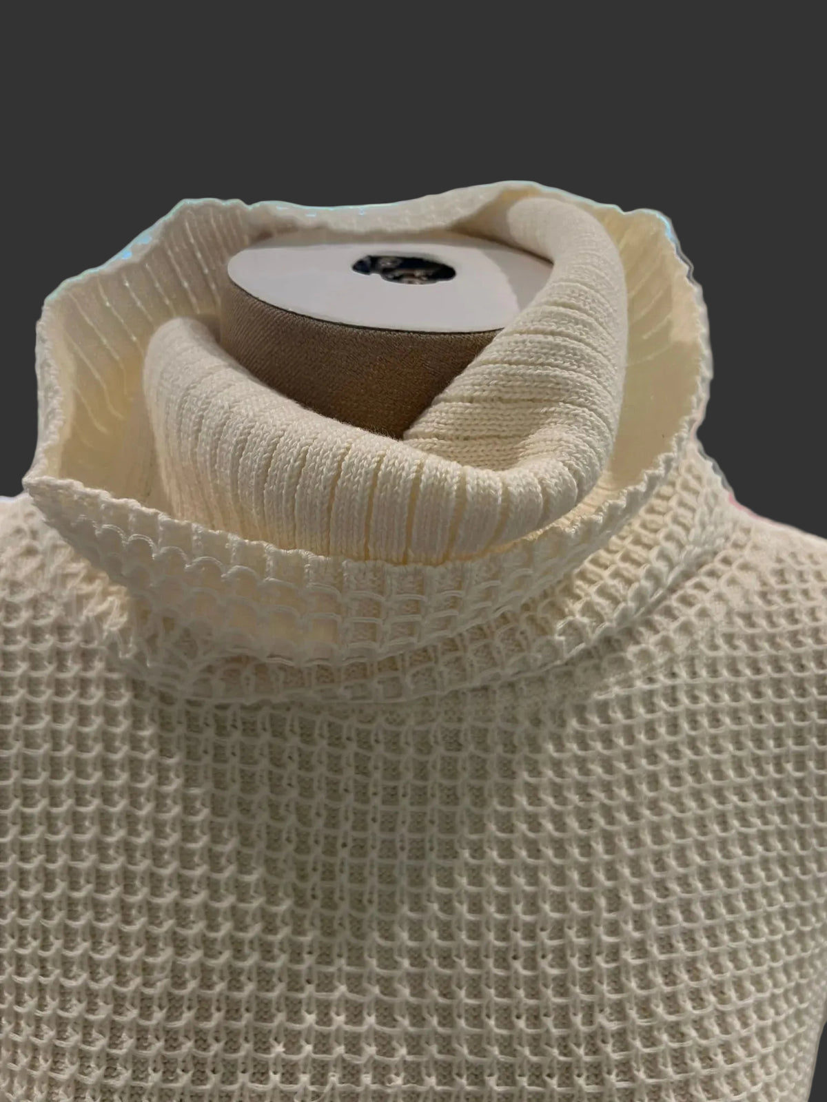 Wool Cotton 2 ways waffle cardigan