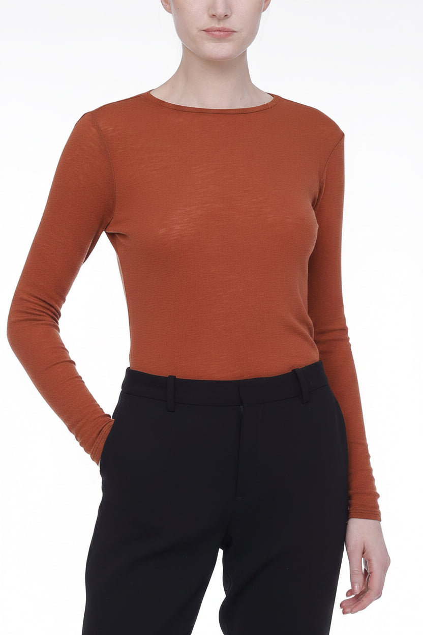 Cashmere Jersey Crew Neck Top