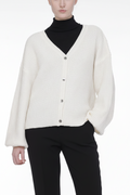 Wool Cotton 2 ways waffle cardigan